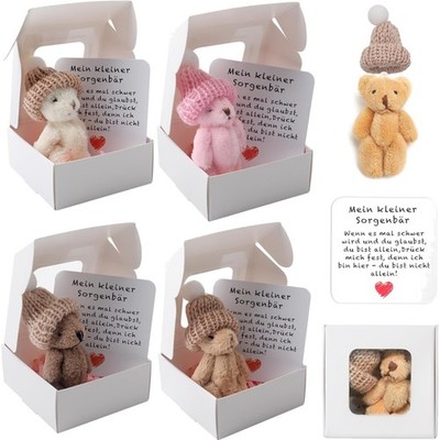 Plüsch Teddy Mini-Teddybär Sorgenbär Box Geschenk emotionaler Trost