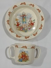 Royal Doulton Bunnykins Child's Dish Set Plate Bowl Two Handle Cup