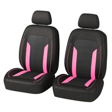 2 Pack Universal Car Seat Cover with Breathable Mesh Backrest,Comfortable Pink