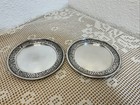 Set of 2 Pottery Barn Metal Candle Holder Plates Grapes & Leaves Made in India