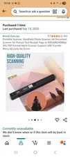 Handheld Photo Scanner, A4 Document Scanner for Picture Text Receipt Page
