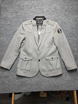 Jack & Jones Denim Co Blazer Mens Sz 195 112A Gray Long Sleeve Patch Casual Coat