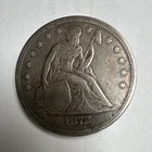 1872 Seated Liberty $1 Silver Dollar With Motto, Business Strike, Philly, Circ