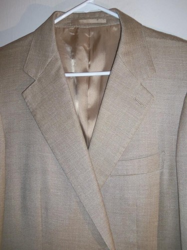 (BA225) NEW Custom-Made FULLY Canvassed BEIGE Linen BLAZER- Surgeon Cuffs - 40S