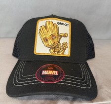 Black Marvel Guardians of the Galaxy Groot Retro A-Frame Snapback Hat