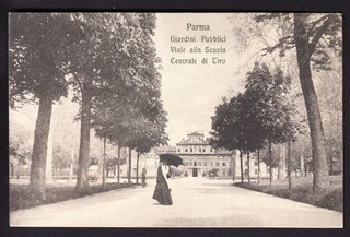 PARMA GIARDINI PUBBLICI VIALE ALLA SCUOLA CENTRALE DI TIRO fp vg. 1910