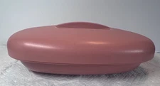 Vtg Tupperware Microwave Steamer 2 PC Dusty Rose Pink 1273-3 Cottagecore Granny