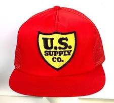 Vtg 70s 80s U.S. Supply Co. Mesh Trucker Hat Patch Made In USA Size Medium/Large