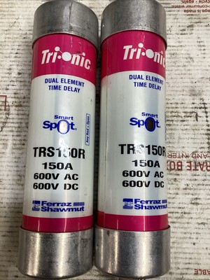 Lot of 2 FERRAZ SHAWMUT TRS150R TriOnic FUSE FUSES 150 AMP 600 VOLT ED4U 5046