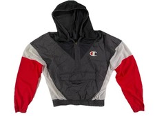 Champion Full Zip Hooded Windbreaker Jacket Sz Womens Small