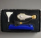 Towle Vintage Perfume Dauber Dabber Bottle Flask Sterling Silver & Mini Funnel
