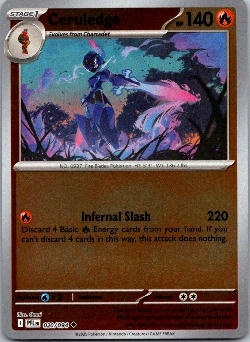 Ceruledge ME02: Phantasmal Flames 020/094 NM Reverse Holo