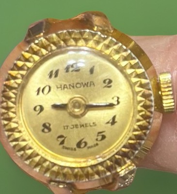 【セール中】1950-1960年代ヴィンテージSLOAN社置時計 JW0009 Vintage Hanowa 17 Jewels Swiss Made Ring Watch UNTESTED -It Can Be
