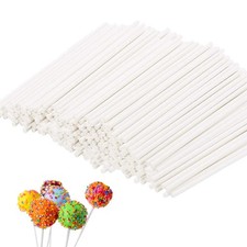 200 Count White Lollipop Sticks,6-Inch Paper Sticks Sucker Stick for Cake Pop...