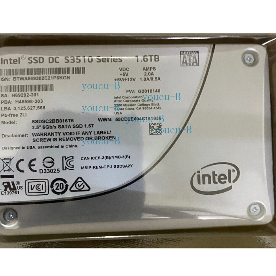 New Intel SSD DC S3510 480GB 800GB 1.6TB 2.5" SATA 6Gb/s Solid State Drive - Image 4 of 4