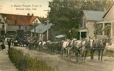 HEAVY FREIGHT TRAIN, NEVADA CITY, CALIFORNIA, VINTAGE POSTCARD (EN598)