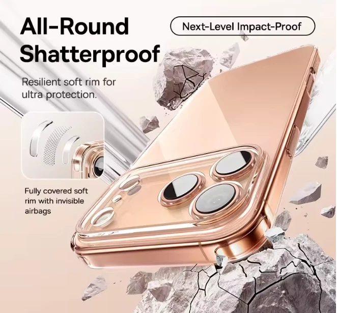 Funda Carcasa Transparente Baseus Suave TPU Anti-caída Ultra Delgada Cubierta Para iPhone 17 Pro Max Foto 4 de 4