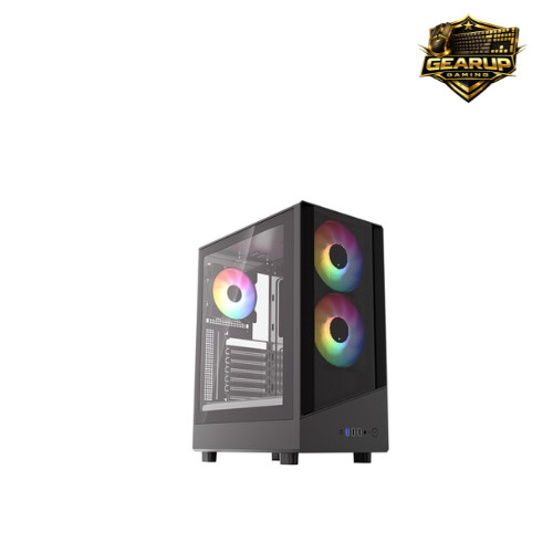 VIDA SPIRE ATX Gaming PC Case ATX Mid Tower RGB Tempered Glass USB 3.0 Black