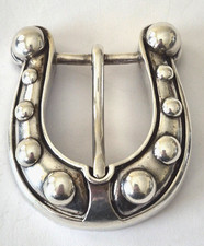 1990 B. Kieselstein Cord Sterling Silver Horseshoe Buckle 2.59in.
