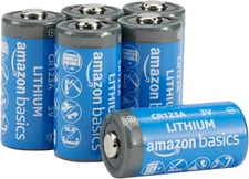 6-Pack Non-Rechargeable CR123A Lithium Batteries, 3 Volt, up to 10-Year Shelf Li