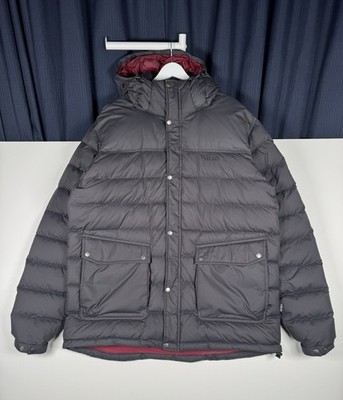 RAB Sanctuary Down Puffer Jacket - Hooded - Men's XL - Gray/ Burgundy