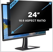 2-Pack 24" Privacy Filter Screen Protector Anti-Glare Anti-Blue Light Black