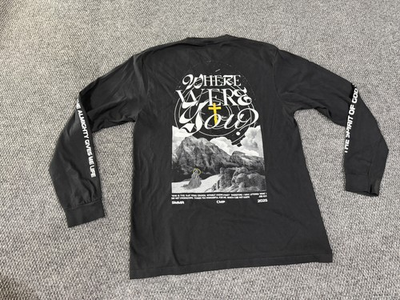 #ad #ad Comfort Colors Shirt Mens Medium Black Where Were You Christian Long Sleeve $15.99