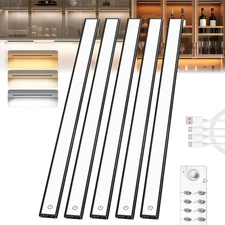 Under Cabinet Lighting,204 LED Wireless Motion Sensor Light Indoor, Rechargea...