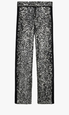 Silver Sequin Trousers,Size M-BNWT 