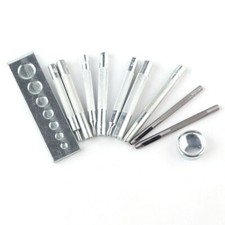 11PCS Leather Craft Tools Kit Die Puncher Buttom Snap Fastener Rivet Setter Base