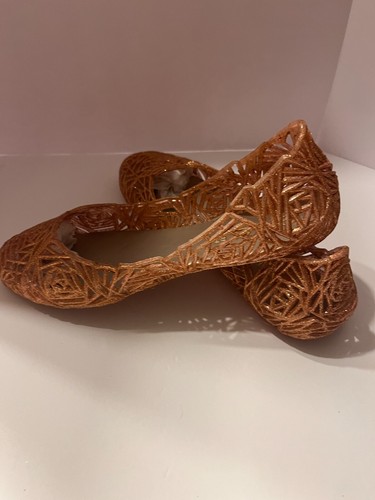 GLAZE Alaska Women's Rose Gold Jelly Slip On Flats Close Round Toe Shoes size 8 - Picture 2 of 8