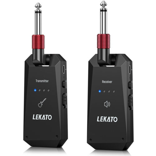 LEKATO 5.8G Wireless Guitar Bass Transmitter Receiver System 4 Channels 100ft - Afbeelding 1 van 7