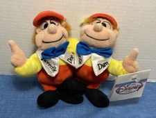 NEW DISNEY STORE PLUSH BEAN BAG TWEEDLE DEE/DUM  8" WITH TAG ALICE IN WONDERLAND