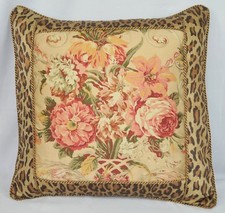 Pillow Sham made w Ralph Lauren Guinevere Floral  Venetian Leopard Fabric