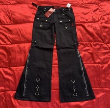 Vintage Tripp NYC Black Wide Leg Pants Goth/Punk/Rave Zippers D-rings Grommets