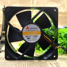 Y.S.TECH FD121238HB 12038 12CM DC 12A 0.66A 3line 3-pin Double ball cooling fan