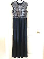 R M Richards Women's Gown 11 Style 12539M Color Black/Taupe Size 12 NEW 120