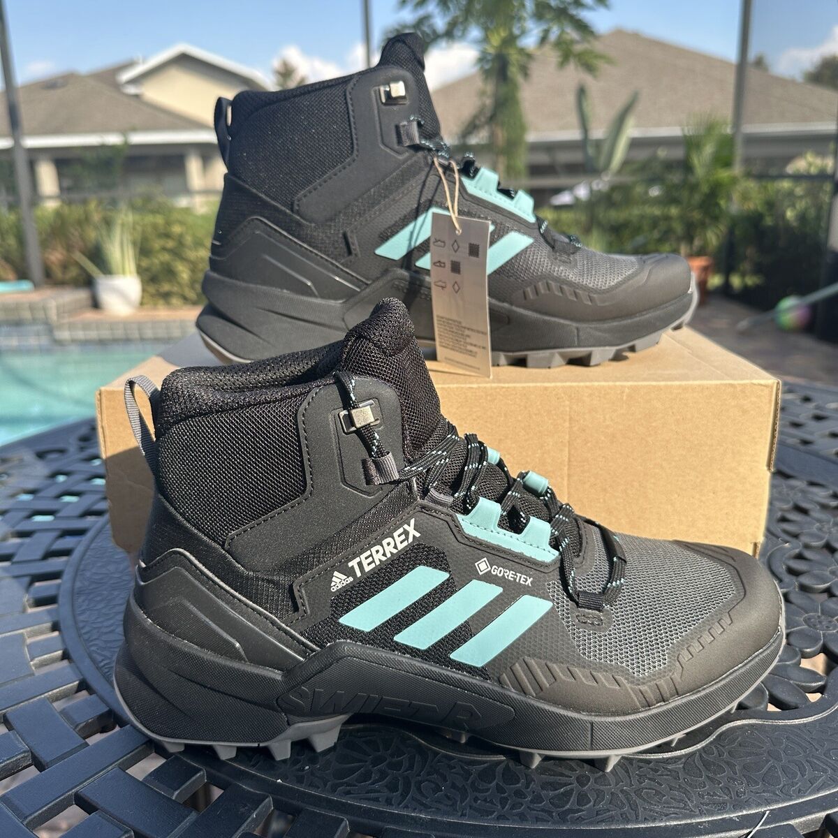 Adidas Terrex Swift R3 GORE-TEX Mid Black Mint Ton Women's Adidas Terrex Swift R3 GORE-TEX Mid Black Mint Ton Women's