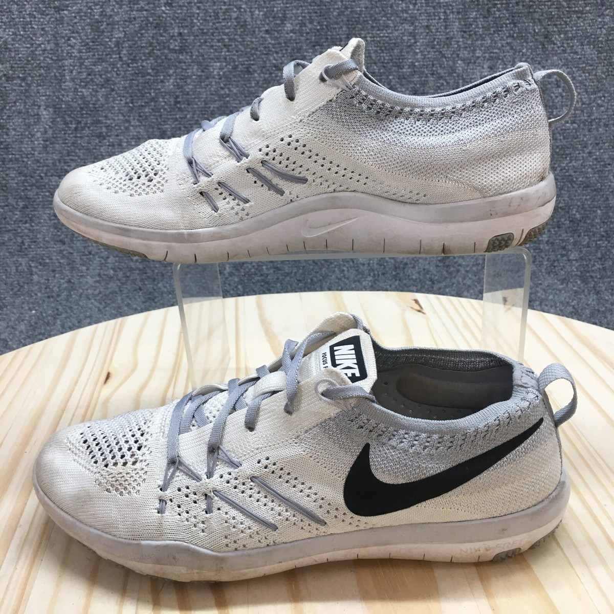 Nike Shoes Womens 7 Free Trainer Focus Flyknit Sneakers Gray Mesh