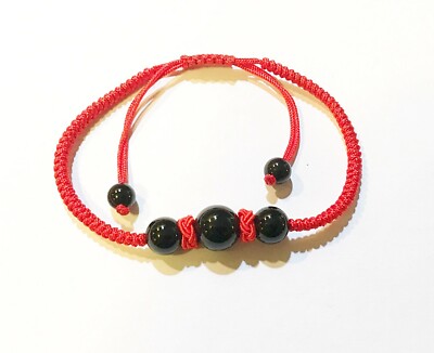Hand Braided Red String Wrist Bracelet Crafted with Black and Red ...