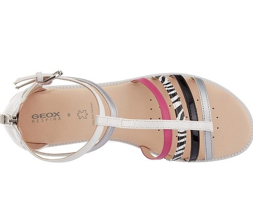 Geox J Sandal Karly Girl Sandals. White/Silver/Black-Size 10 UK - 第 4/7 張圖片