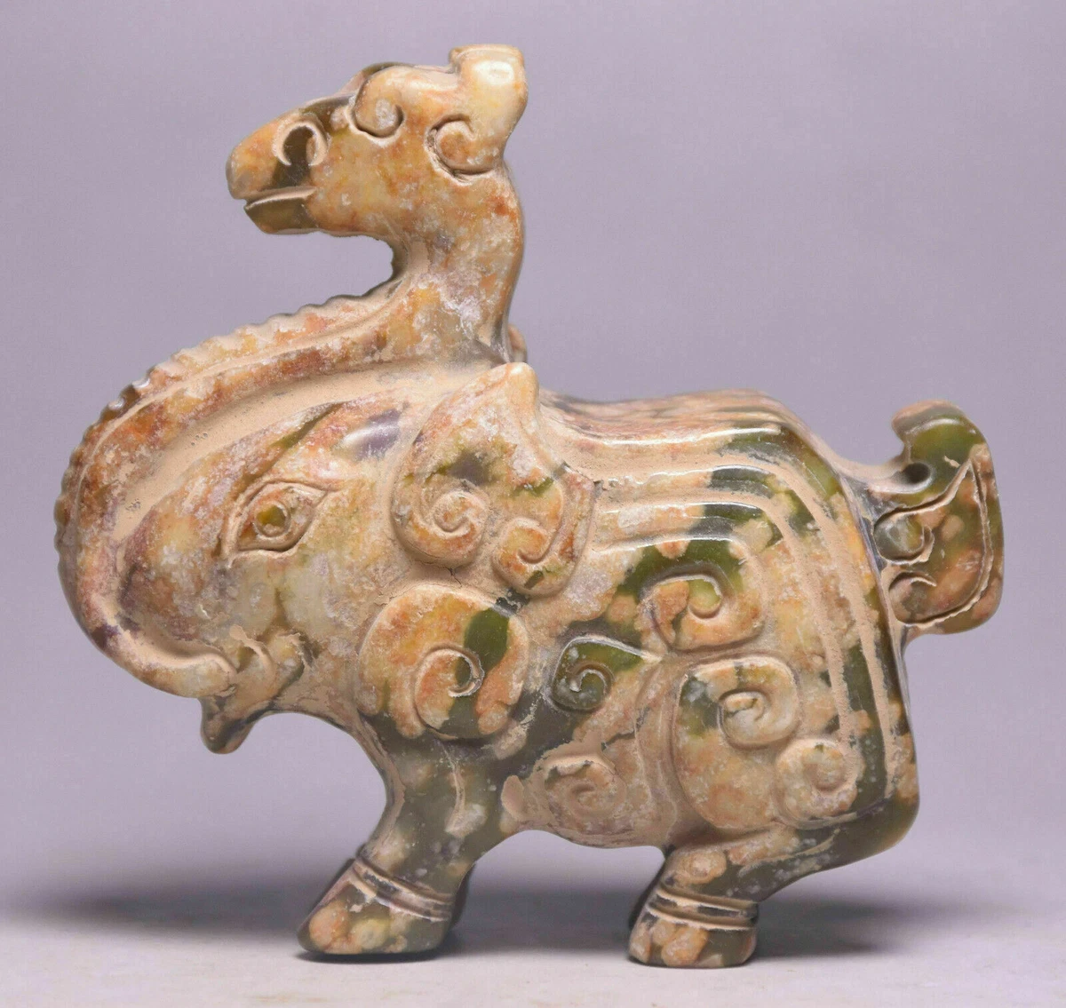 中国玉石彫刻 牛アンティーク骨董 中国玉石彫刻 牛アンティーク骨董