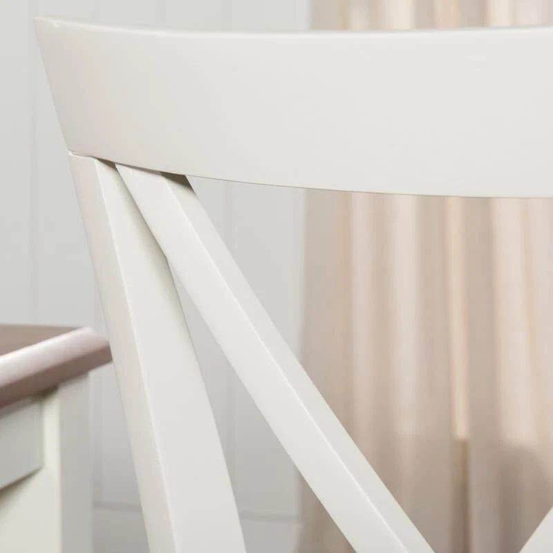 Silla de comedor acolchada Powell Jane blanca (juego de 2) beige Foto 4 de 4