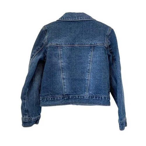 Levi's Jean Jacket Girl's Size 6X Blue Denim Cotton Trucker Plastic Button Cute - Picture 4 of 13