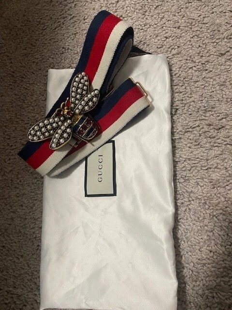 ceinture abeille gucci coton multicolore rayé moyen 