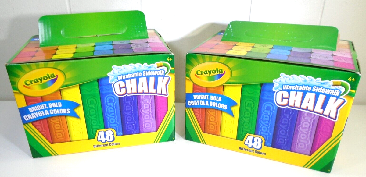 Crayola Washable Sidewalk Chalk Box Set 48ct 2-PACK Lot Bright