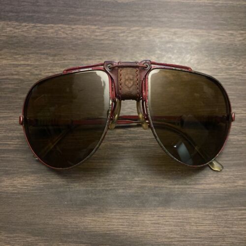 Vintage Schweizer Armee Pilotensonnenbrille 4000 Herren - rot - Bild 1 von 8