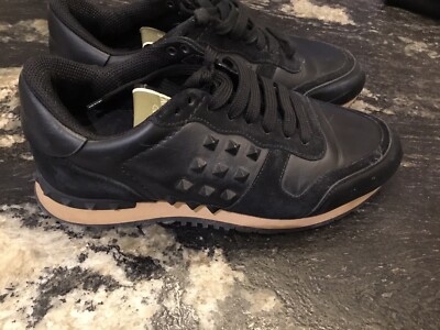 Authentique baskets cuir noir Valentino Rockrunner 39,5 Tbe