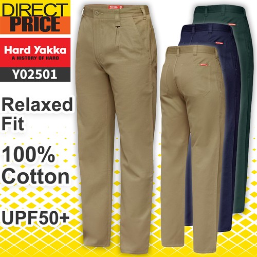 Hard Yakka Work Pants Cotton Drill Mens 