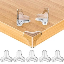8 Pack Large Clear Corner Protectors for Baby Proofing Furniture - Table Edge Gu